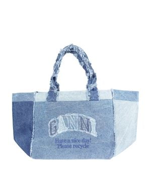 Ganni Xxl Trapeze Shopper Denim - Blue