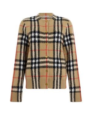 Burberry Checked Pullover - Natural