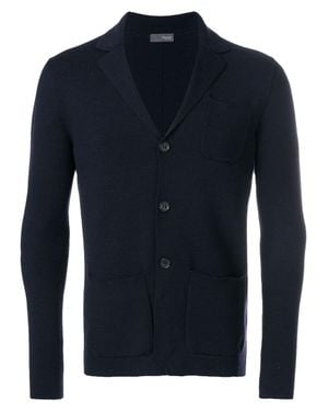 Drumohr Knit Blazer-Style Cardigan - Blue