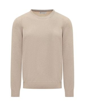 Brunello Cucinelli Cashmere Crew Sweater - White