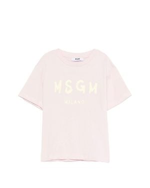 MSGM Mini Boys' Casual T-Shirt - Pink