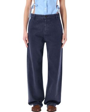 Miu Miu Gabardine Straight Pants - Blue