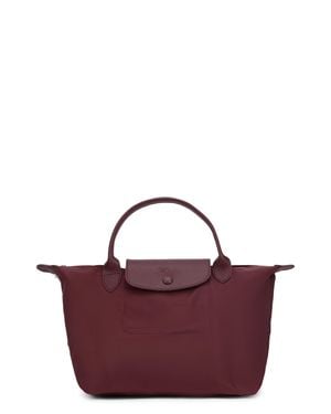 Longchamp Le Pliage Handbag With Sturdy Handles, 23 Cm X 22 Cm X 14 Cm, 100% Nylon - Purple