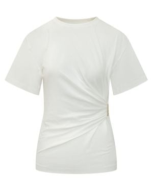 Pinko Stylish T-Shirt With Nodo Detail - White