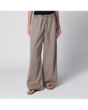 Agolde Shaw Flyweight Drawstring Wide-Leg Jeans - Brown