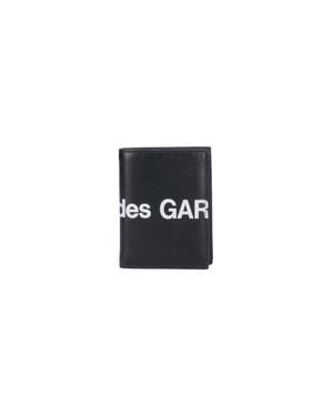 Comme des Garçons Bi-Fold Leather Wallet With Contrasting Print - Black