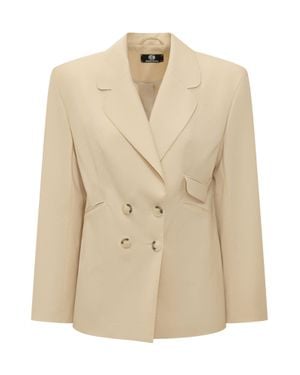 Mom's Pants Elegant Double-Layer Blazer - Natural