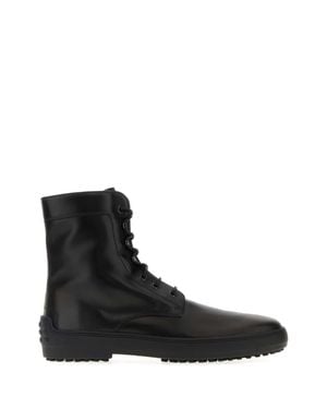 Tod's Leather Ankle Boots - Black