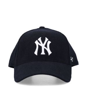 47 HAT Ny Logo Corduroy Baseball Cap - Blue