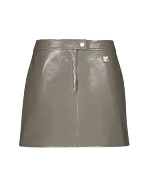 Courreges Reedition Vinyl Miniskirt - Gray