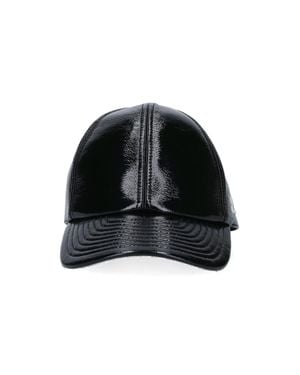Courreges Structured Mini Brim Hat With Soft Stretch Finish - Black