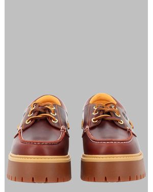 Timberland Platform Leather Lug Sole Loafers - Brown