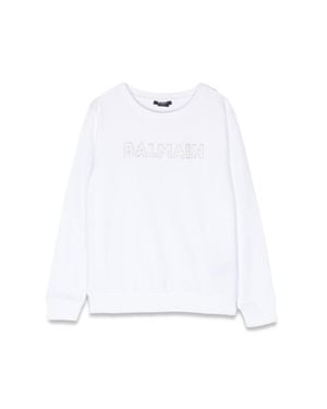 Balmain Logo Crewneck Sweatshirt - White