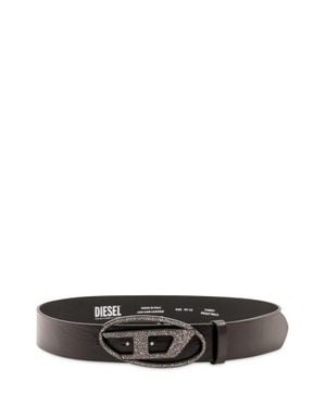 DIESEL Logo Buckle Belt - White
