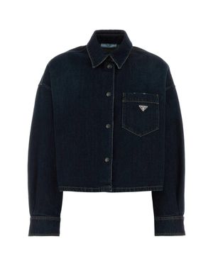 Prada Denim Jacket Made Of Cotton - Blue