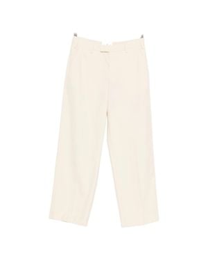 PT Torino Stylish Cotton Pants With Zip And Hook Closure For - White