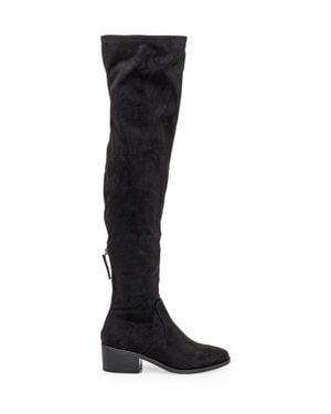 Steve Madden Chic Faux Leather Over-The-Knee Boots - Black