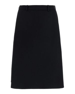 Balenciaga Folded Starry Wool Twill Midi Skort - Black