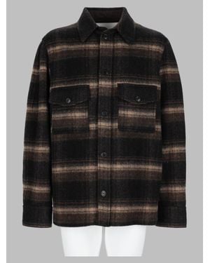 Isabel Marant Plaid Wool Shirt Jacket - Black
