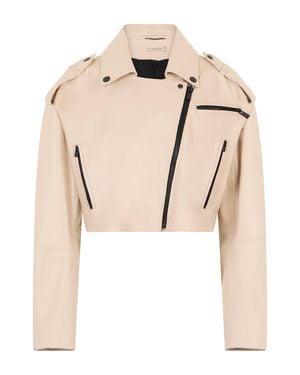 The Mannei Short Leather Jacket - Natural