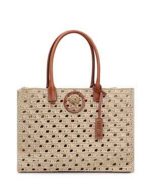 Versace Mini Tote Bag With Iconic Design - Natural