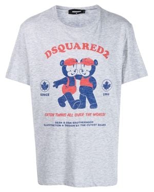 DSquared² Logo-Print Short-Sleeve T-Shirt For - Gray