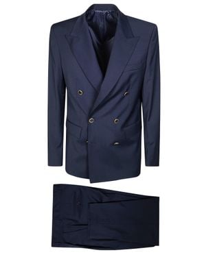 MARSĒM Deep Six Button Suit - Blue