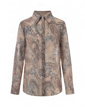 Liu Jo Paisley Print Button-Up Shirt - Brown