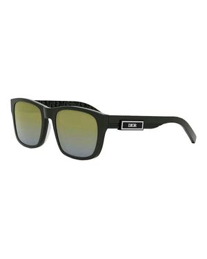 Dior Sunglasses Square Full Rim, Dark Frame And Mirror Lens B23S2F55H7 - Green