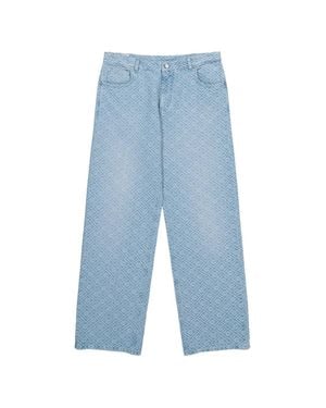 CASABLANCA Washed Monogram Jeans - Blue