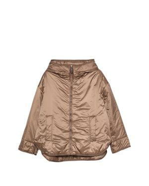 Max Mara Waterproof Cameluxe-Padded Canvas Jacket With Two-Way Zip - Natural