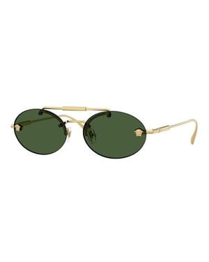 Versace Oval Rimless Sunglasses - Green