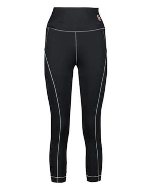 Moncler Leggings With Logo - Black