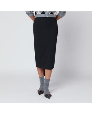 Thelatest Chic Cotton Midi Skirt - Black