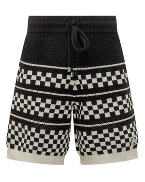 Amiri Checkered Mesh Shorts - Black