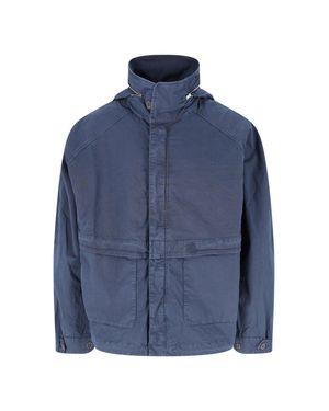 RANRA Embroidered Hooded Jacket - Blue