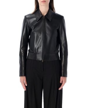Balenciaga Structured Leather Jacket With Modern Edge - Black