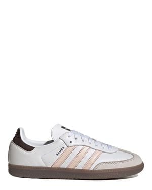 adidas Regular Fit Lace-Up Leather Sneaker With Rubber Sole - White