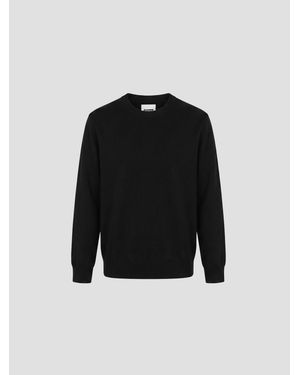Jil Sander Merino Wool Crewneck Sweater With Long Sleeves - Black