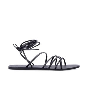 Manebí Manebí Lace-Up Leather Sandals - Metallic