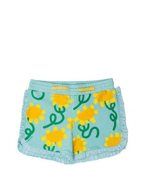 Stella McCartney Mini Shorts With Girasoli Print - White