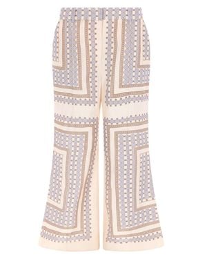Zimmermann High-Waisted Linen Bell Bottom Pants - Pink
