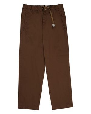 White Sand Pima Cotton Stretch Pants - Brown