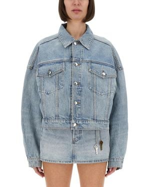 Alexander Wang Boxy Fit Denim Trucker Jacket - Blue
