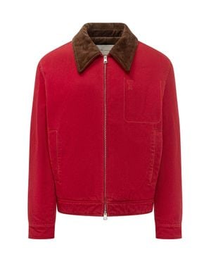 Ami Paris Zipped Ami Coeur Jacket - Red