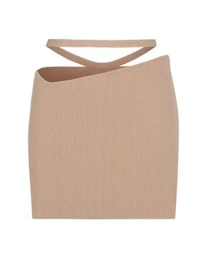 ANDREADAMO Knitted Mini Skirt - Natural