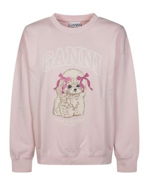 Ganni Isoli Printed Puddle Sweatshirt - Pink