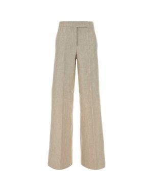 Max Mara Linen Wide-Leg Ginnico Pant - Natural