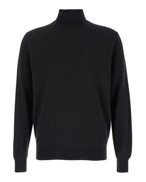 Le Plain Merino Wool, Silk & Cashmere Turtleneck Sweater With Long Sleeves - Black