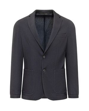 BOSS Tailored Wool-Blend Blazer Jacket - Blue